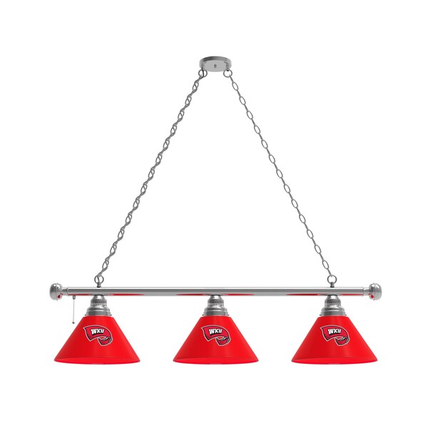 Western Kentucky 3 Shade Billiard Light, Chrome Fixture