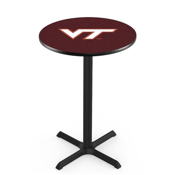 42" Blk Wrinkle Virginia Tech Pub Table, 36" dia. Top