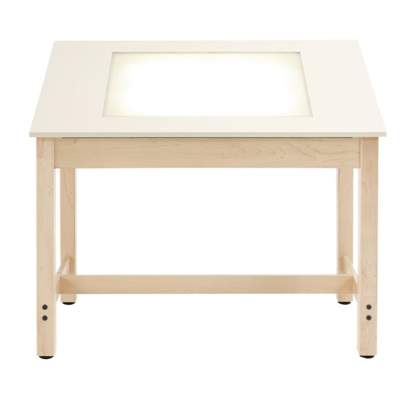 Rectangle Light Table, 44" W, 50" L, 39-3/4" H, HPL Top, almond