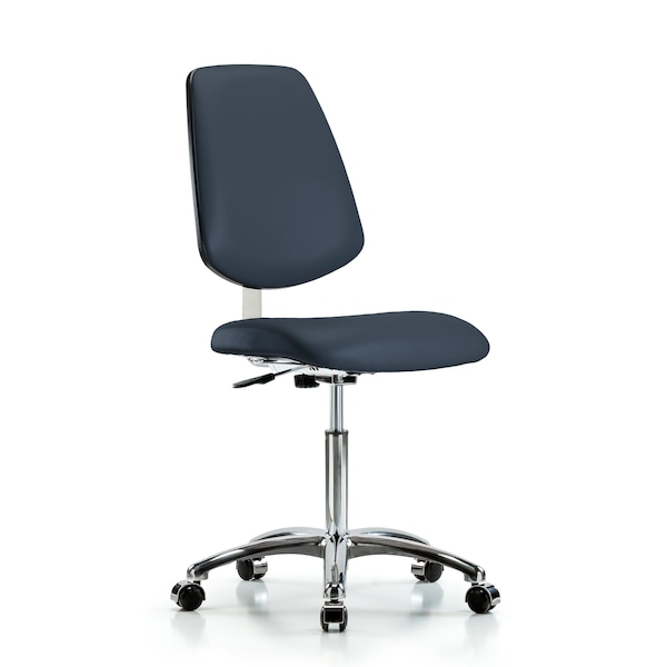 Clean Room Chair 22" to 29" Height, Vinyl, Imperial Blue