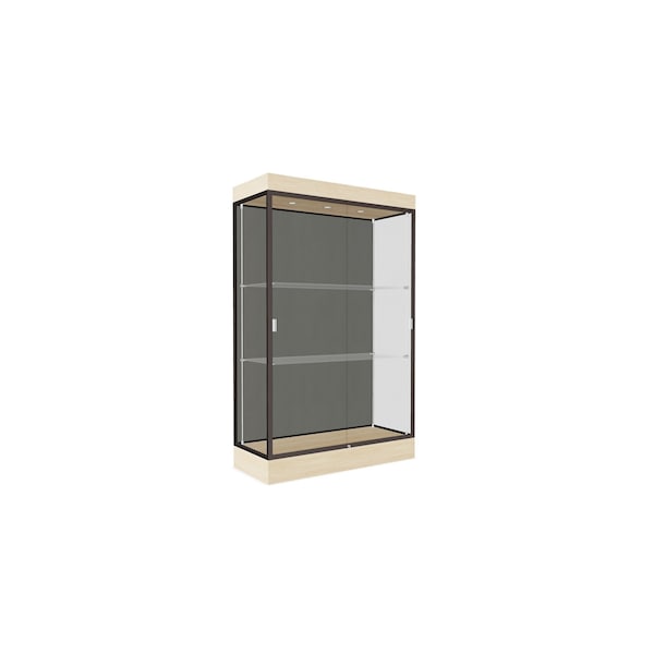 Lighted Floor Display Case 48x76x20, 6" Base, Bronze
