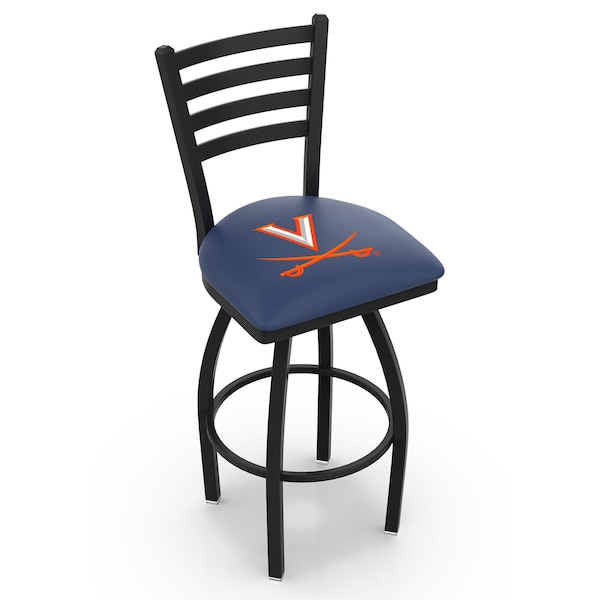 25" Blk Wrinkle Virginia Swivel Bar Stool, Ladder Back