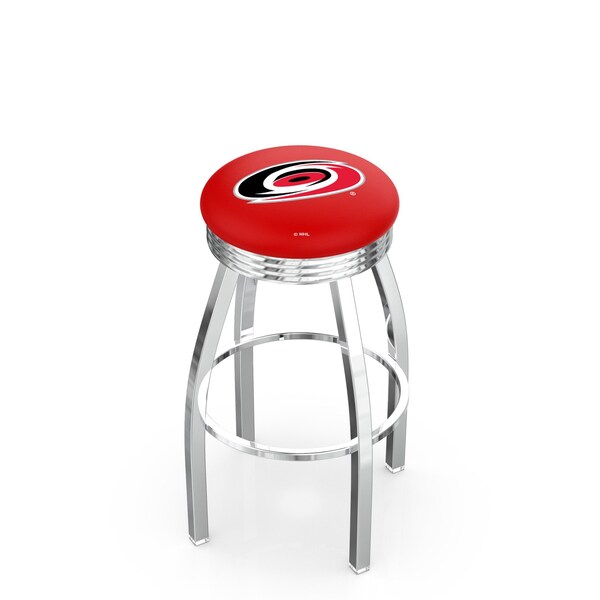 25" Chrome Carolina Hurricanes Swivel Bar Stool, Accent Ring