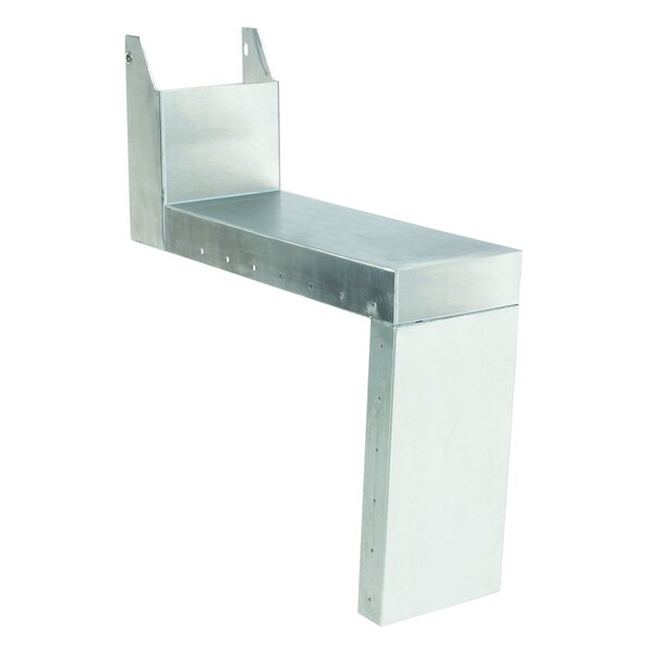 Prestige Shelf, tubing chase, 6 in.W x 19 in.D, adjacent to 19 in. unit, stainless steel