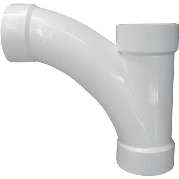 CANPLAS Combination Tee Pipe Wye, 3 in, Hub, PVC, White, SCH 40 Schedule