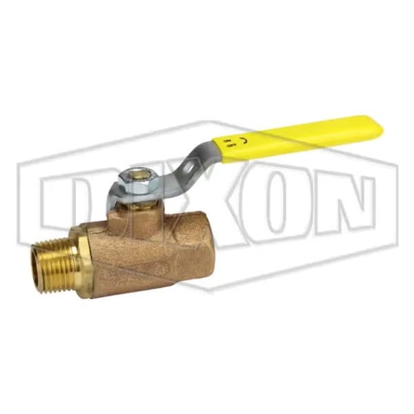 Ball Valve, 1/2 in Nominal, MNPT x FNPT End Style, Bronze Body, Full Port, RTFE Seat/Stuffing Box Ri