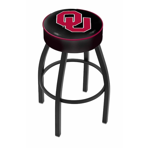 25" 4" Oklahoma Cushion Seat, Blk Wrinkle Base Swivel Bar Stool