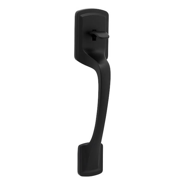 Prague Handle Only; No Deadbolt with RCAL Latch and RCS Strike Matte Black Finish