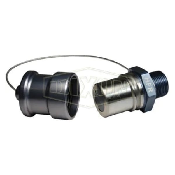 FloMAX High Flow Dry Disconnect Receiver with Cap, Adapter, Quick Disconnect Coupler x FNPT, Aluminu