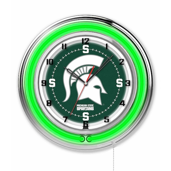 Michigan State University Double Neon 19" Clock