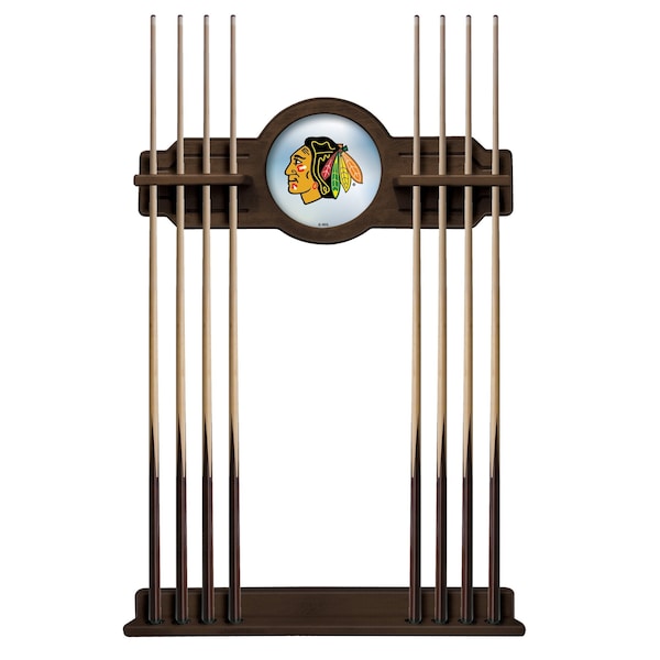 Chicago Blackhawks Cue Rack in Chardonnay Finish