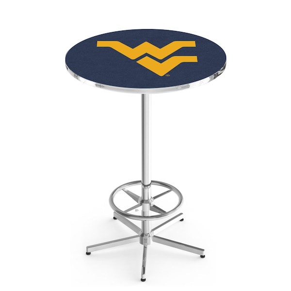 42" Chrome West Virginia Pub Table, 36" dia. Top