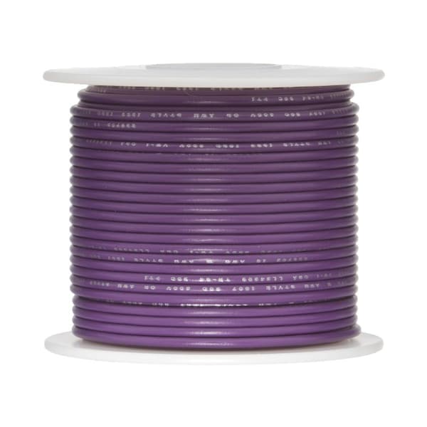 20 AWG Stranded Hook Up Wire, Violet, 100 ft, 0.056" Diameter, 300V