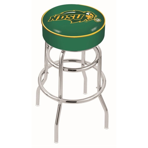 25" North Dakota State Cushion Seat, 2-Ring Chrome Swivel Bar Stool