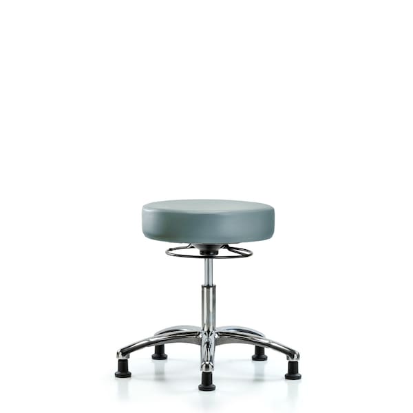 Vinyl Stool, Chrome, Desk, Glides, Storm