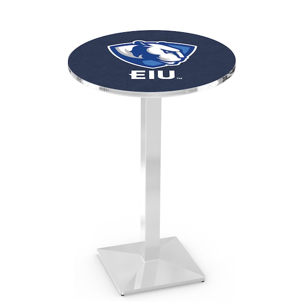 42" Chrome Eastern Illinois Pub Table, 36" dia. Top