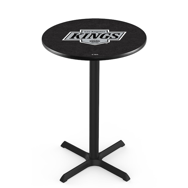 42" Blk Wrinkle Los Angeles Kings Pub Table, 36" dia. Top