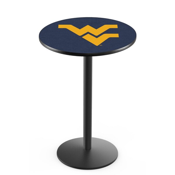 36" Blk Wrinkle West Virginia Pub Table, 36" dia. Top