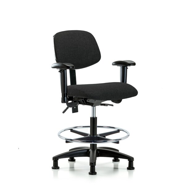 Chair, Fab, Med Bench, Tilt AA CF Glide, Blk, 6-Way Adjustable, 22" to 29" Height, Black