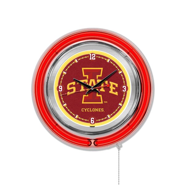 Iowa State University Double Neon 15" Clock