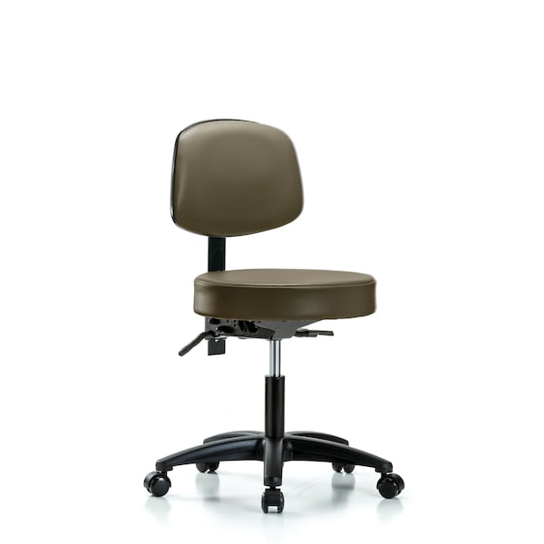 Vinyl Stool, Back, Desk, Casters, Royal