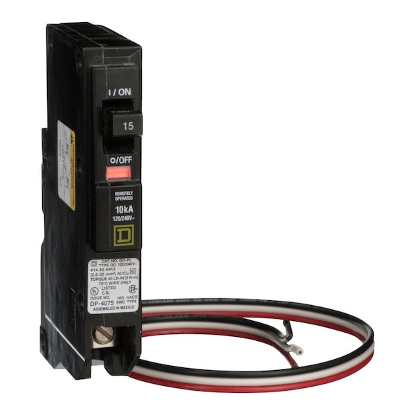 Miniature Circuit Breaker, QO Load Centers, QO Load Center Accessory Use With, 15A, 1 Poles