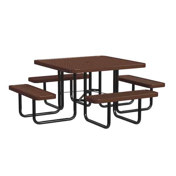 Square Portable Picnic Table, Brown, 46 in L