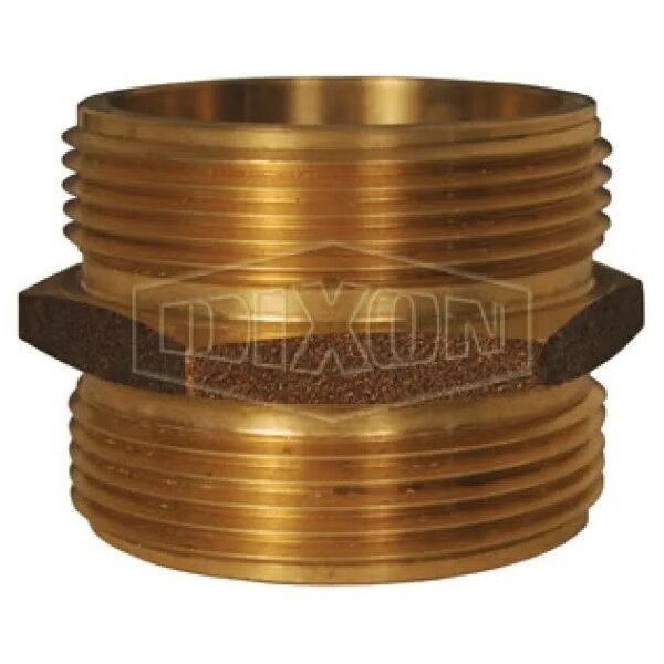 The Right Connection Double Hex Nipple, 2-1/2 in, MNPT x MNYC, Cast Brass, Domestic