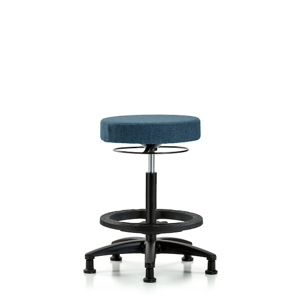 Bench Stool, Hi, Fabric, BF, Glides, Blu