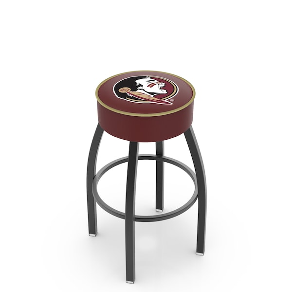 25" Florida State Head Cushion Seat, Blk Wrinkle Base Swivel Bar Stool