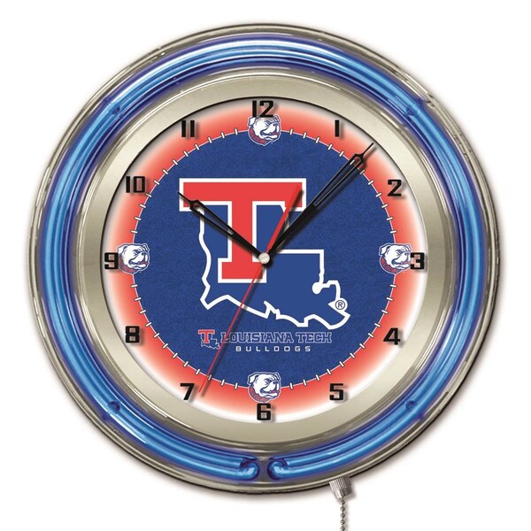 Louisiana Tech University Double Neon 19" Clock