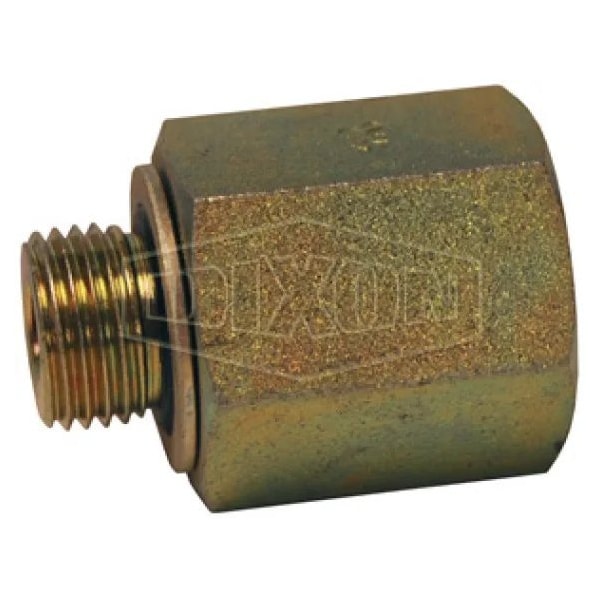 Hydraulic Tube To Pipe Adapter, 1-11-1/2 x M33x 2 Nominal, Female NPTF x Male Metric Parallel, Steel