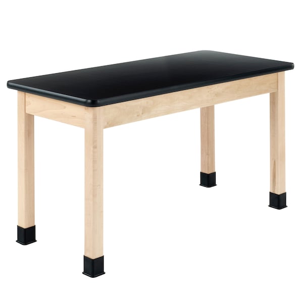 Rectangle Tbl, Plain Aprn, 54" W, 56" L, 30" H, HPL, black