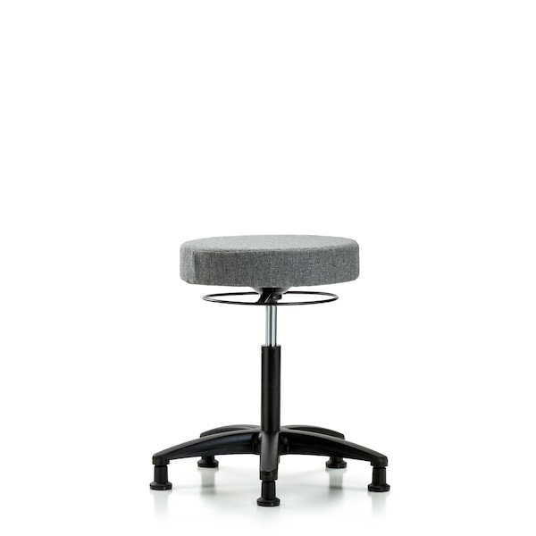 Bench Stool, Med, Fabric, Glides, Gry