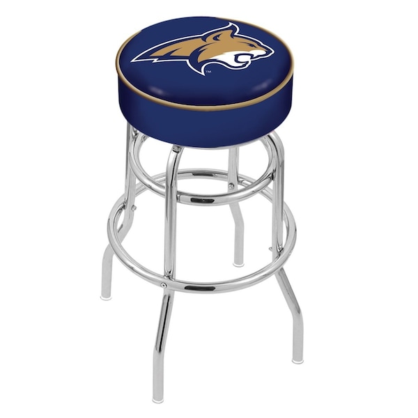 25" Montana State Cushion Seat, 2-Ring Chrome Swivel Bar Stool