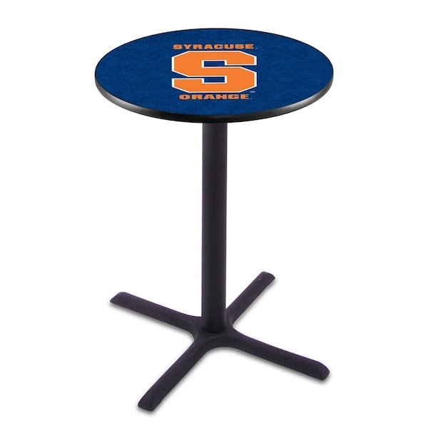 42" Blk Wrinkle Syracuse Pub Table, 36" dia. Top