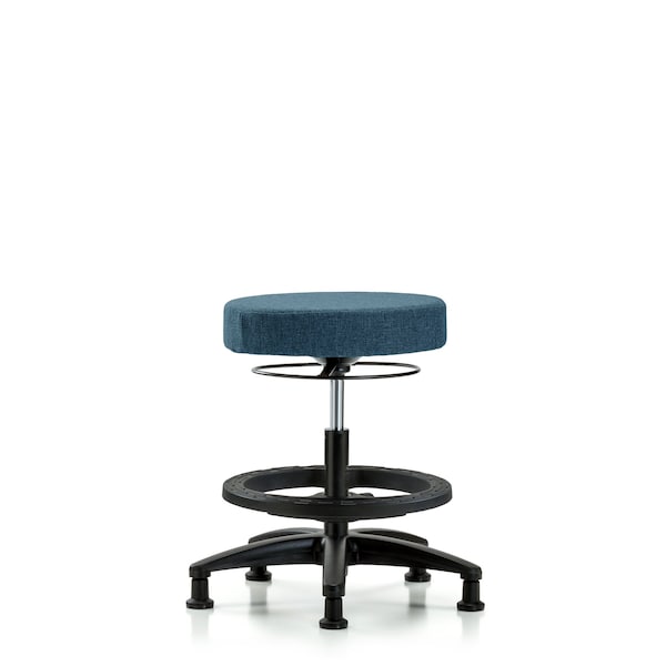 Bench Stool, Med, Fabric, BF, Glides, Blu
