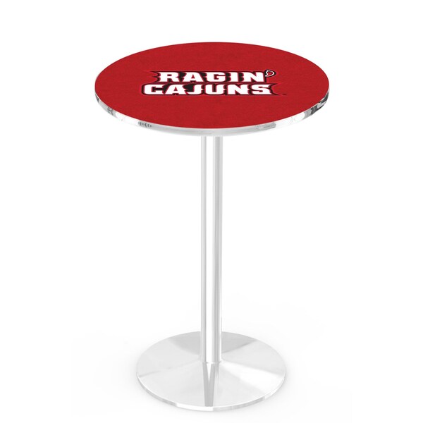42" Chrome Louisiana-Lafayette Pub Table, 36" dia. Top
