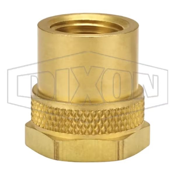Adapter, 3/4-11-1/2 x 1/2-14, Female Garden Hose Thread x FNPT, Brass, Domestic