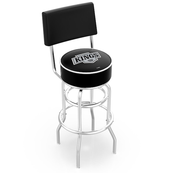 25" Chrome 2-Ring Los Angeles Kings Swivel Bar Stool, Back