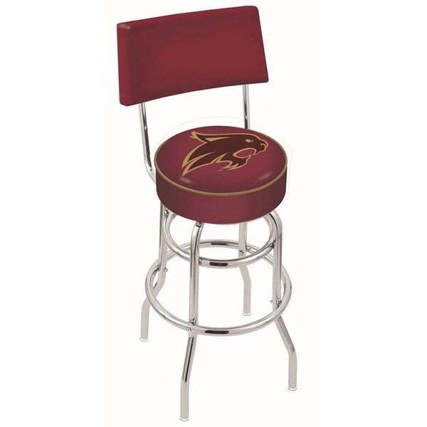25" Chrome 2-Ring Texas State Swivel Bar Stool, Back