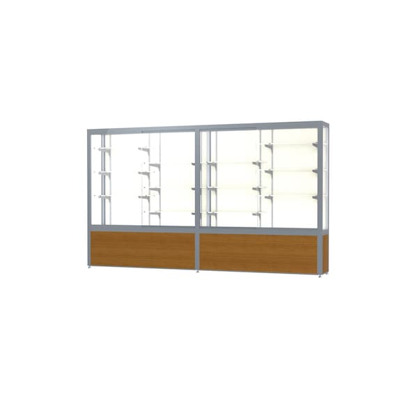 Display Case 120x66x16, Satin, Oak