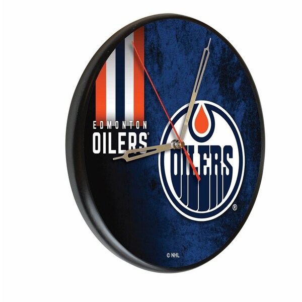Edmonton Oilers 13" Solid Wood Clock