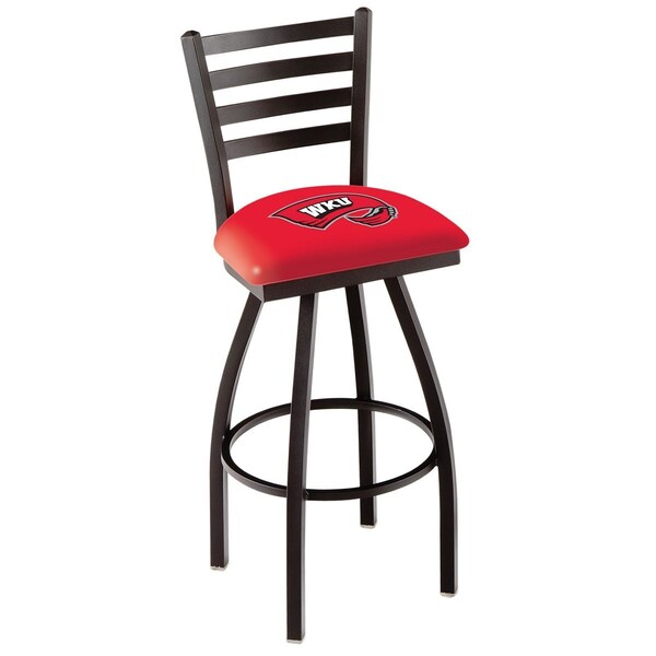 25" Blk Wrinkle Western Kentucky Swivel Bar Stool, Ladder Back