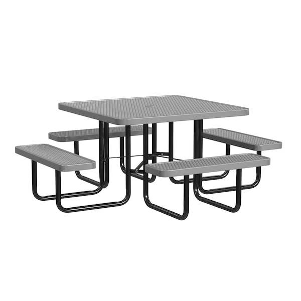 Square Portable Picnic Table, Gray, 46 in L