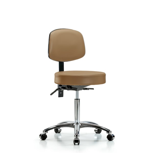 Ben Stool, Med, Vinyl, Bk, Cast, Taupe