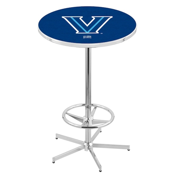 42" Chrome Villanova Pub Table, 36" dia. Top