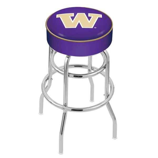 25" Washington Cushion Seat, 2-Ring Chrome Swivel Bar Stool