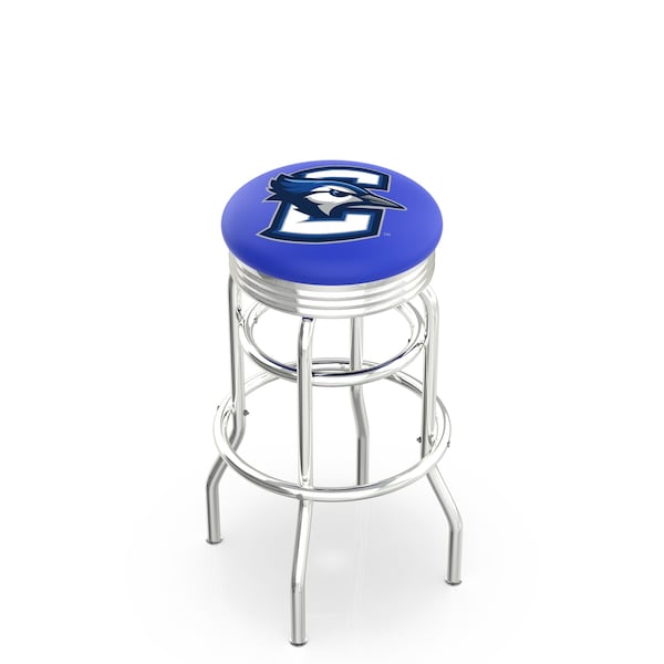 25" Chrome 2-Ring Creighton Swivel Bar Stool, Accent Ring
