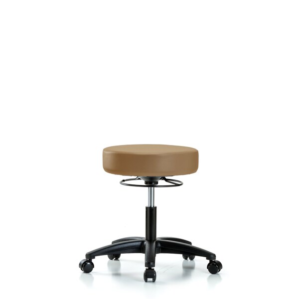 Desk Stool, Vinyl, Casters, Taupe